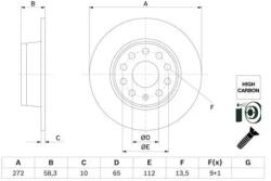 Bosch Féktárcsa tömör Ø272mm 0 986 479 F23