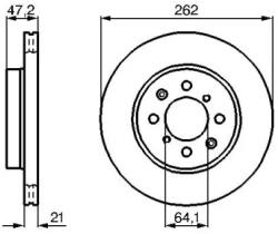Bosch szellőző féktárcsa Ø262mm 0 986 478 657