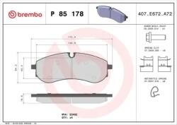 BREMBO fékbetét készlet, tárcsafék P85 178