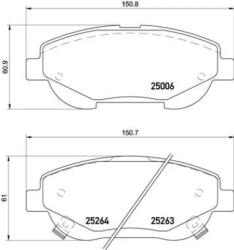 BREMBO fékbetét készlet, tárcsafék P83 148