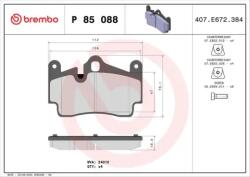 BREMBO fékbetét készlet, tárcsafék P85 088