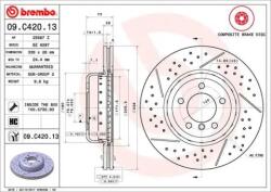 BREMBO Féktárcsa Kétrészes féktárcsa Ø338mm 09. C420.13