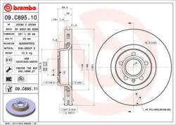 BREMBO Féktárcsa szellőző Ø321mm 09. C895.11
