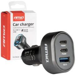 AMiO Gyors autós töltő 3.0 PD65W PD20W