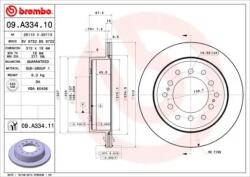 BREMBO Féktárcsa szellőző Ø312mm 09. A334.11