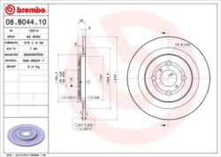 BREMBO Féktárcsa tömör Ø278mm 08. B044.10