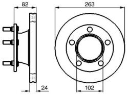 Bosch szellőző féktárcsa Ø263mm 0 986 478 643