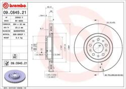BREMBO Féktárcsa szellőző Ø284mm 09. C645.21