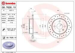 BREMBO féktárcsa perforált Ø240mm 08.7626. 1X