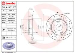 BREMBO féktárcsa perforált Ø260mm 08. A147.1X