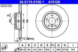 ATE Féktárcsa tömör Ø281mm 24.0115-0108.1