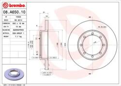 BREMBO Féktárcsa tömör Ø302mm 08. A650.10