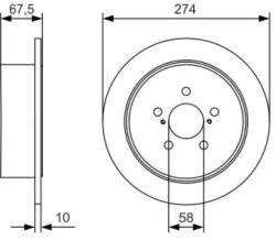 Bosch Féktárcsa tömör Ø274mm 0 986 479 A82