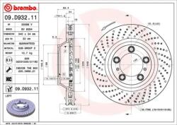 BREMBO féktárcsa perforált/belső hűtéses Ø340mm 09. D932.11
