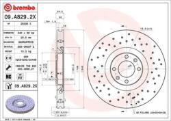BREMBO féktárcsa perforált/belső hűtéses Ø340mm 09. A829.2X