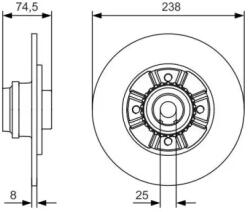 Bosch tömör féktárcsa Ø238mm 0 986 479 760