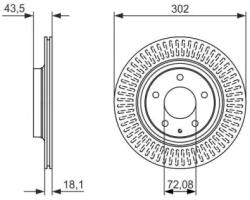 Bosch szellőző féktárcsa Ø302mm 0 986 479 796