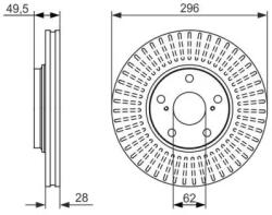 Bosch szellőző féktárcsa Ø295, 7mm 0 986 479 664