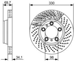 Bosch féktárcsa perforált Ø329, 5mm 0 986 479 580