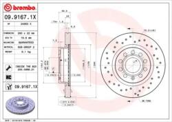 BREMBO fékkorong lyukasztás/belső hűtött Ø280 mm 09.9167. 1x