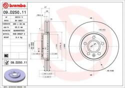 BREMBO Féktárcsa szellőző Ø296mm 09. D250.11