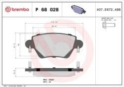 BREMBO fékbetét készlet, tárcsafék P68 028