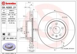 BREMBO Féktárcsa szellőző Ø355mm 09. N265.21