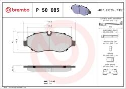BREMBO fékbetét készlet, tárcsafék P50 085
