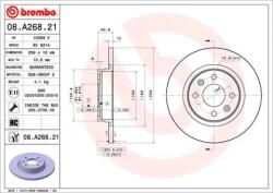 BREMBO Féktárcsa tömör Ø259mm 08. A268.21