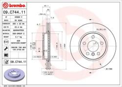 BREMBO Féktárcsa szellőző Ø280mm 09. C744.11