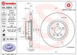 BREMBO Féktárcsa belső hűtés Ø330mm 09. D904.13