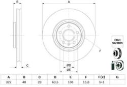 Bosch szellőző féktárcsa Ø322mm 0 986 479 F90