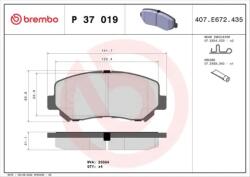 BREMBO fékbetét készlet, tárcsafék P37 019