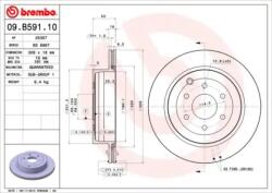 BREMBO Féktárcsa szellőző Ø308mm 09. B591.10