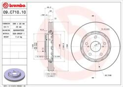 BREMBO Féktárcsa belső hűtéses Ø296mm 09. C710.11