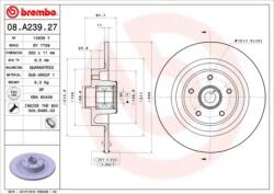 BREMBO Féktárcsa tömör Ø300mm 08. A239.27