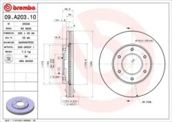 BREMBO Féktárcsa szellőző Ø285mm 09. A203.10