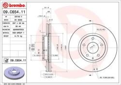 BREMBO Féktárcsa belső hűtés Ø297mm 09. C654.11