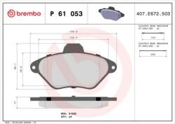 BREMBO fékbetét készlet, tárcsafék P61 053