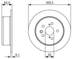Bosch tömör féktárcsa Ø269, 2mm 0 986 479 336