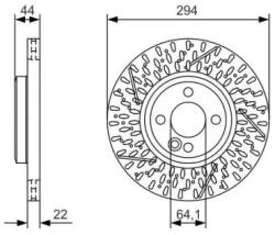 Bosch Féktárcsa hornyolt/perforált Ø294mm 0 986 479 A69