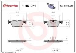 BREMBO fékbetét készlet, tárcsafék P06 071
