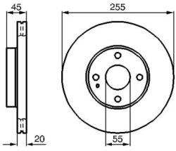 Bosch szellőző féktárcsa Ø255mm 0 986 478 996