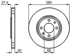 Bosch szellőző féktárcsa Ø283mm 0 986 478 834