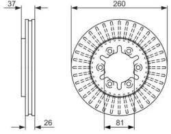 Bosch szellőző féktárcsa Ø260mm 0 986 479 605