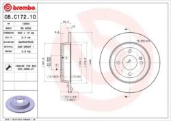 BREMBO Féktárcsa tömör Ø262mm 08. C172.10