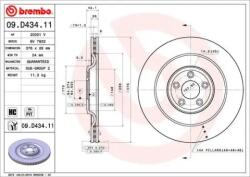 BREMBO Féktárcsa belső hűtés Ø376mm 09. D434.11