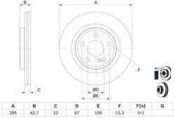 Bosch szellőző féktárcsa Ø295mm 0 986 479 F75