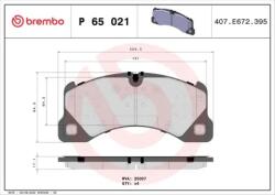 BREMBO fékbetét készlet, tárcsafék P65 021