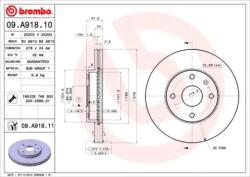 BREMBO Féktárcsa szellőző Ø278mm 09. A918.11